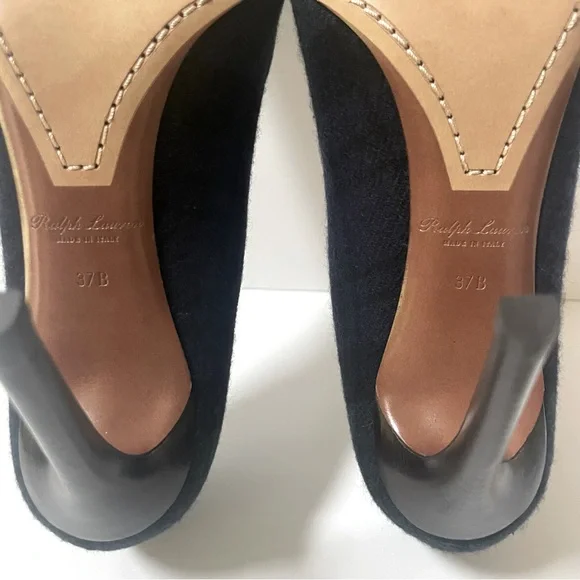 NEW Ralph Lauren Celia Purple Label Black Watch Tartan Stiletto Pumps Size 7 Heels